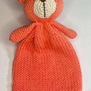 Teddy Bear Lovey, Baby Shower Gift, Crochet Animal Lovey, Crocheted Baby Bear