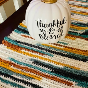 Handmade Crocheted Fall Bohemian Table Runner Decor