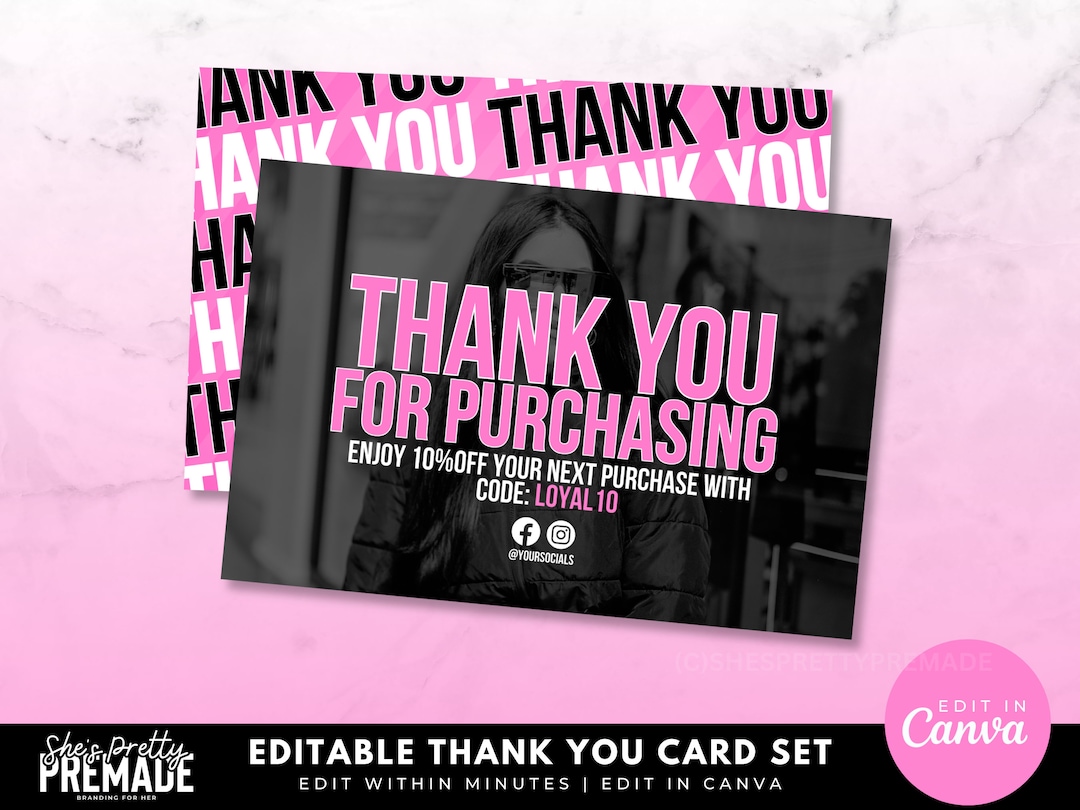 Boutique Thank You Card, Packaging Inserts, Boutique Marketing Cards, Thank You for Your Order