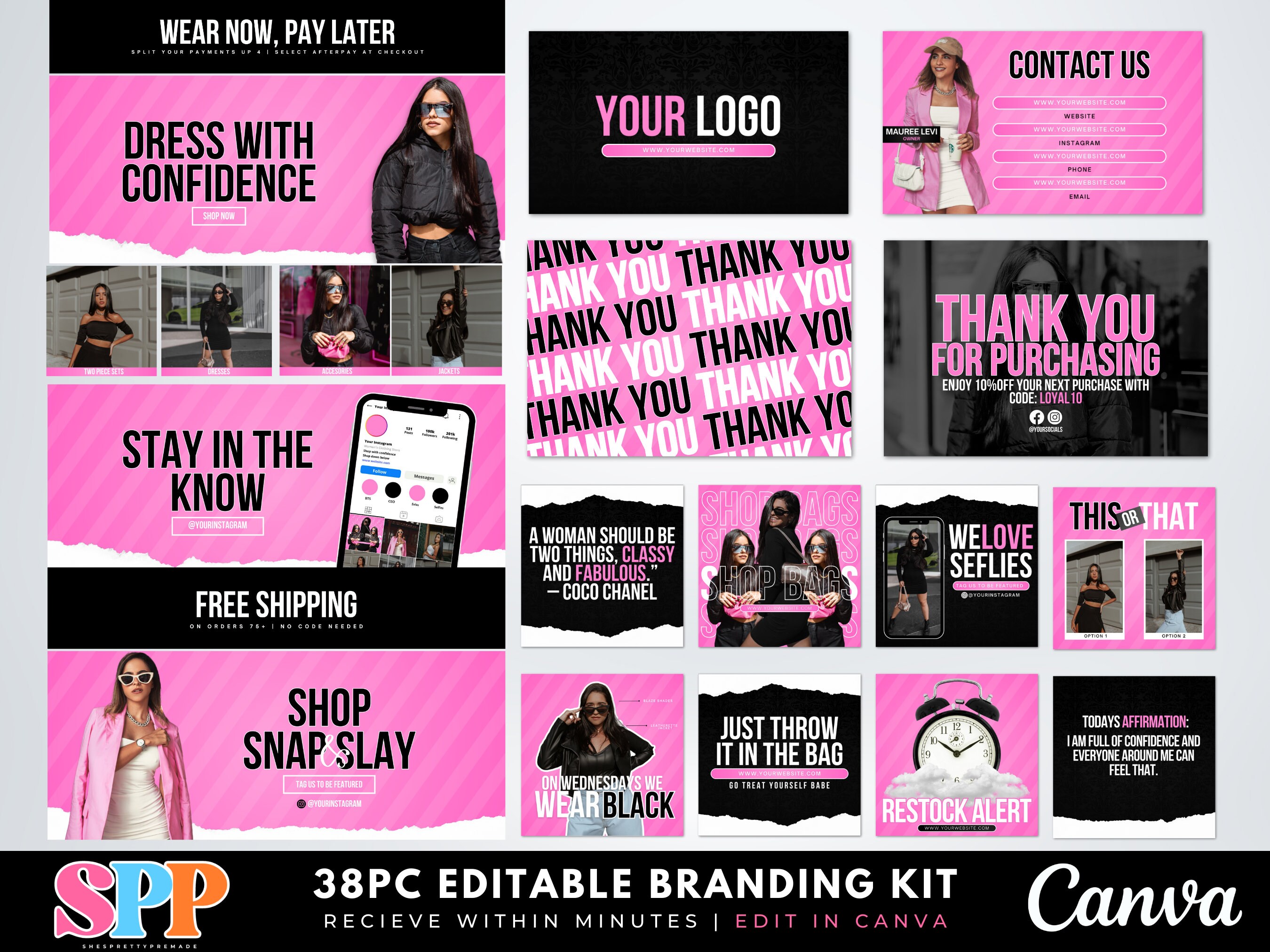 Fashion Boutique Branding Kit Fashion Branding Kit Boutique Etsy