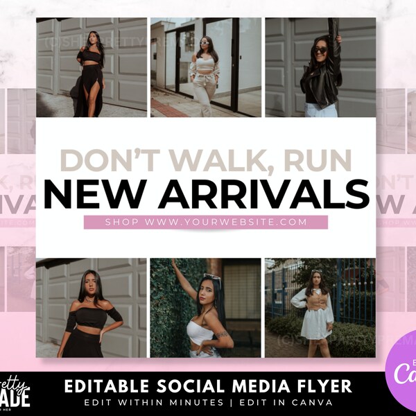 New Arrivals Flyer, New Collection flyer, Restock flyer, boutique flyer, fashion flyer, canva template, new in stock flyer