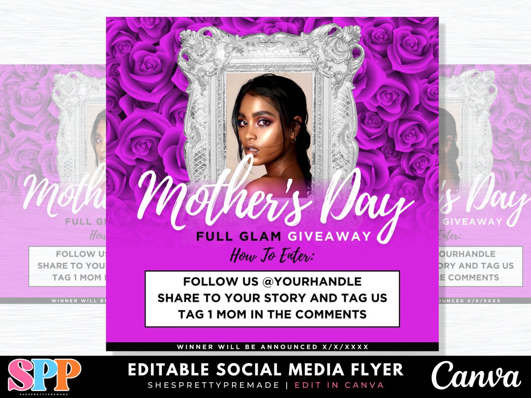 Mothers Day Giveaway Flyer Template, Giveaway Flyer, Raffle Flyer