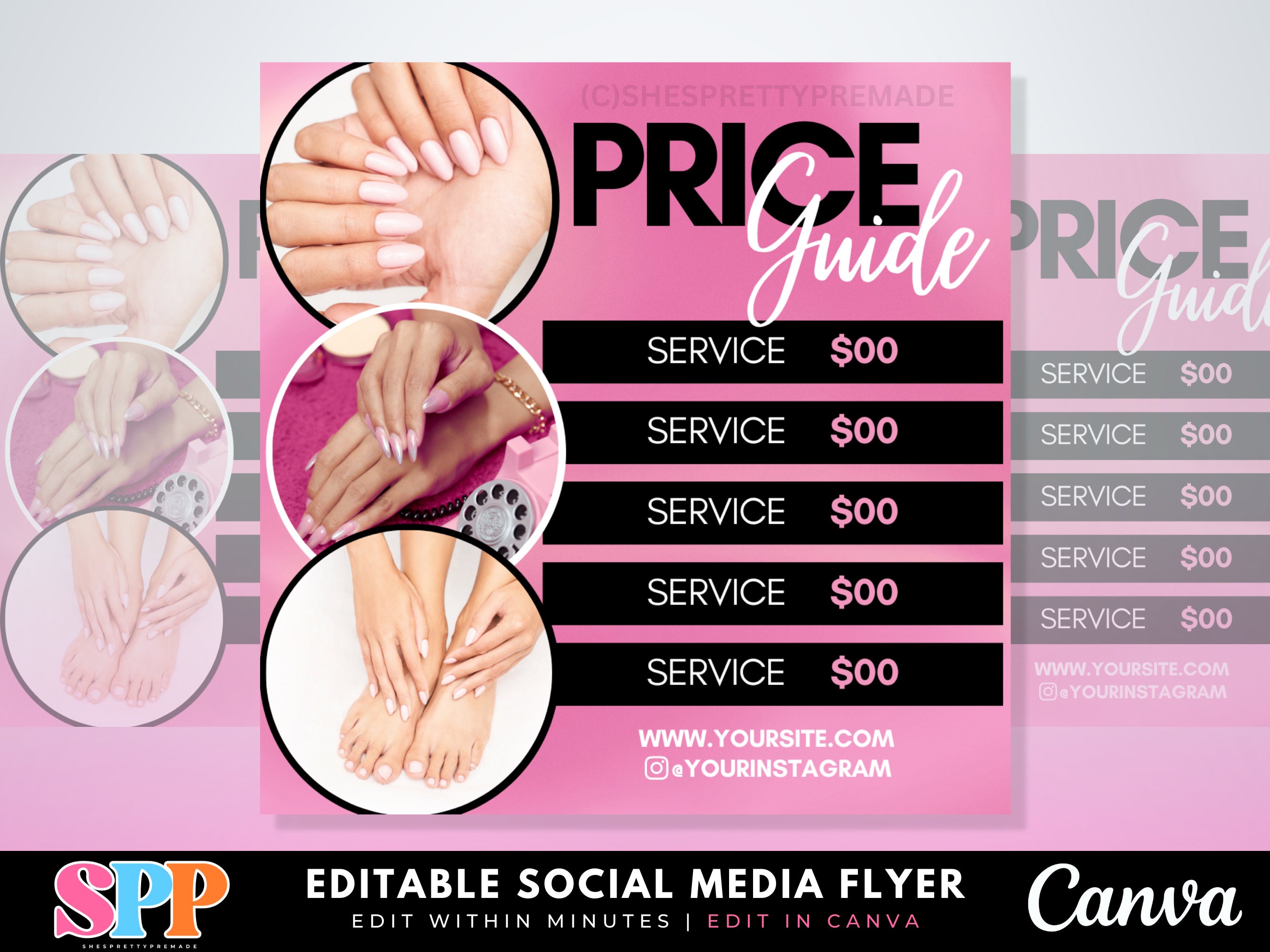 Price List Template Nail Price List Nail Tech Price List Nail Artist 