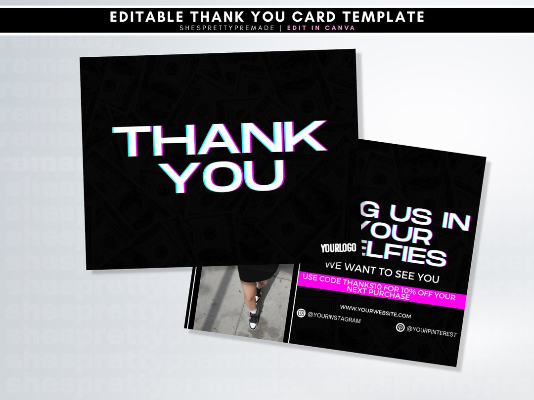DIY Thank You Card Template Editable Thank You Card Design Canva