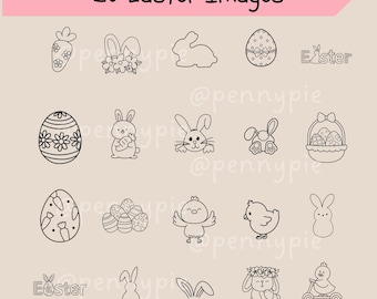 20 descargas digitales de Pascua, imágenes de Pascua, descarga instantánea, sublimación, manualidades de vinilo, SVG de conejito de Pascua, camiseta de primavera, camiseta de Pascua