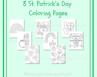 Páginas para colorear del día de San Patricio, páginas para colorear para niños, páginas para colorear de marzo, páginas para colorear de tréboles, páginas para colorear irlandesas, páginas para imprimir