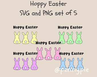 Descarga digital de Hoppy Easter, descarga instantánea, sublimación, artesanía en vinilo, SVG de conejito de Pascua, camiseta de primavera, camiseta de Pascua
