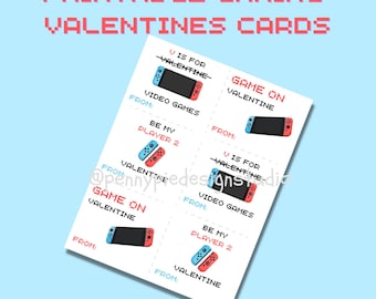 Tarjetas de San Valentín para niños, tarjetas de San Valentín para jugadores, intercambio de San Valentín, San Valentín imprimibles, San Valentín de videojuegos