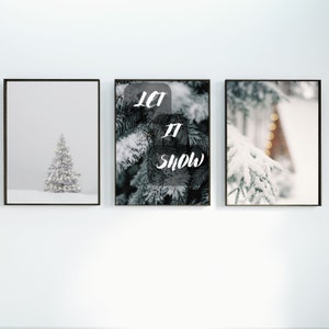Let it snow prints set of 3 Christmas wall art