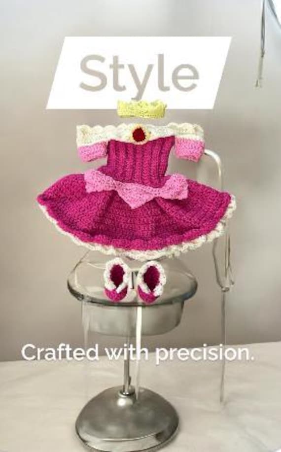 Crochet Princess Aurora Baby Outfit: Handmade Costume Set