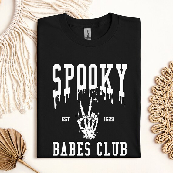 Spooky babe club  T-shirt Halloween Fall tee unisex