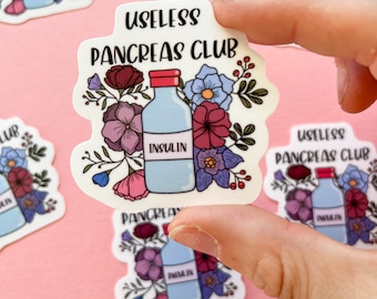 T1d Useless Pancreas Club Die Cut Sticker -Diabetic Gift