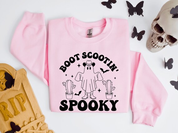 Boot Scootin Spooky crew neck Halloween Fall tee unisex