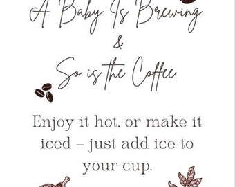 Coffee Station Baby Shower Sign "Baby is Brewing"