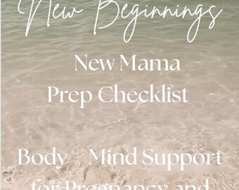 Lista de verificación imprimible de preparación para la nueva mamá para el apoyo del cuerpo y la mente durante el embarazo y el posparto