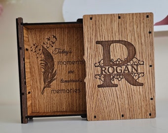 Personalised Wooden Slider Memory Book/ Wooden Slider Book for Your Precious Memories