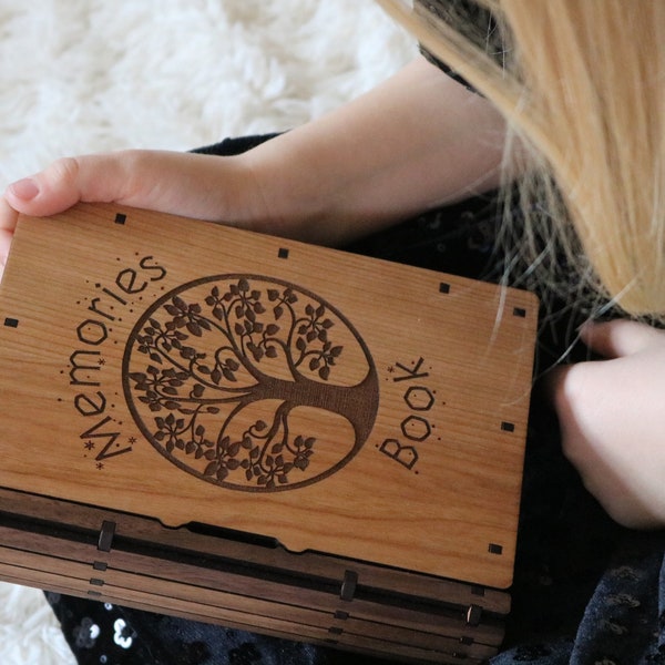 Tree of Life Wooden Slider Memory Book/ Wooden Slider Book for Your Precious Memories