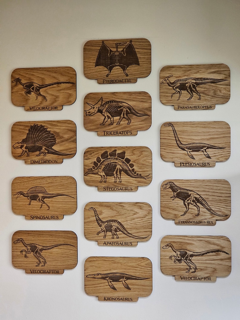 Dinosaur Wall Decor / Fossil Wall Art / Kids Room Etsy