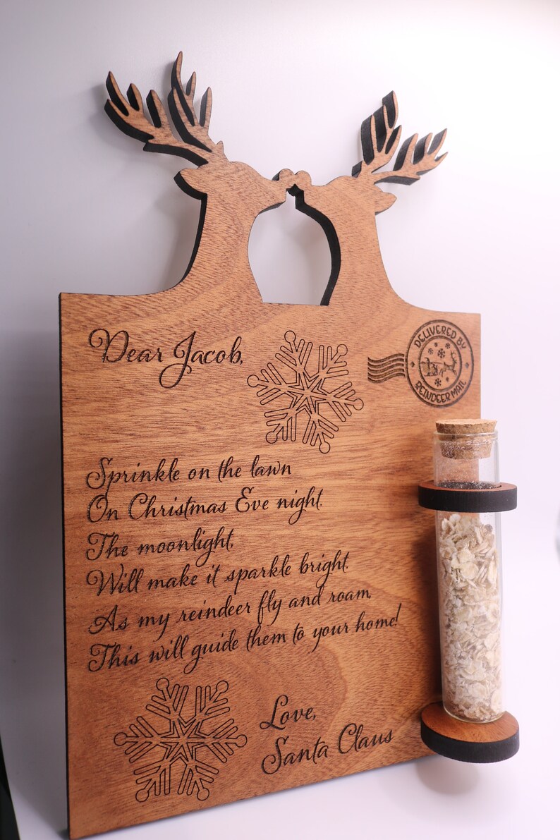 Reindeer food/ Letter from the North Pole/ Letter from Santa/ Personalised childrens gift Red Mahogany