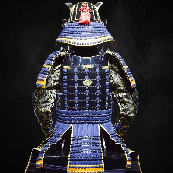 武士の鎧 伝統的な日本のモデル 江戸時代の青い武士の鎧は完全に機能し、着用可能です - Etsy 日本