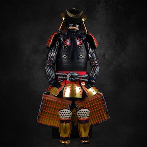 Japanese Samurai Armor Crafted Wearable Armour with Box Stand Display and Cosplay