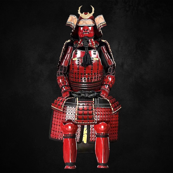 伝統的な武士の鎧 赤黒 戦国時代の赤い武士の鎧は完全に機能し、着用可能です - Etsy 日本