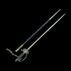 Authentic Japanese Showa Diplomatic Sword Gilded Blade with Imperial Kiri Mon