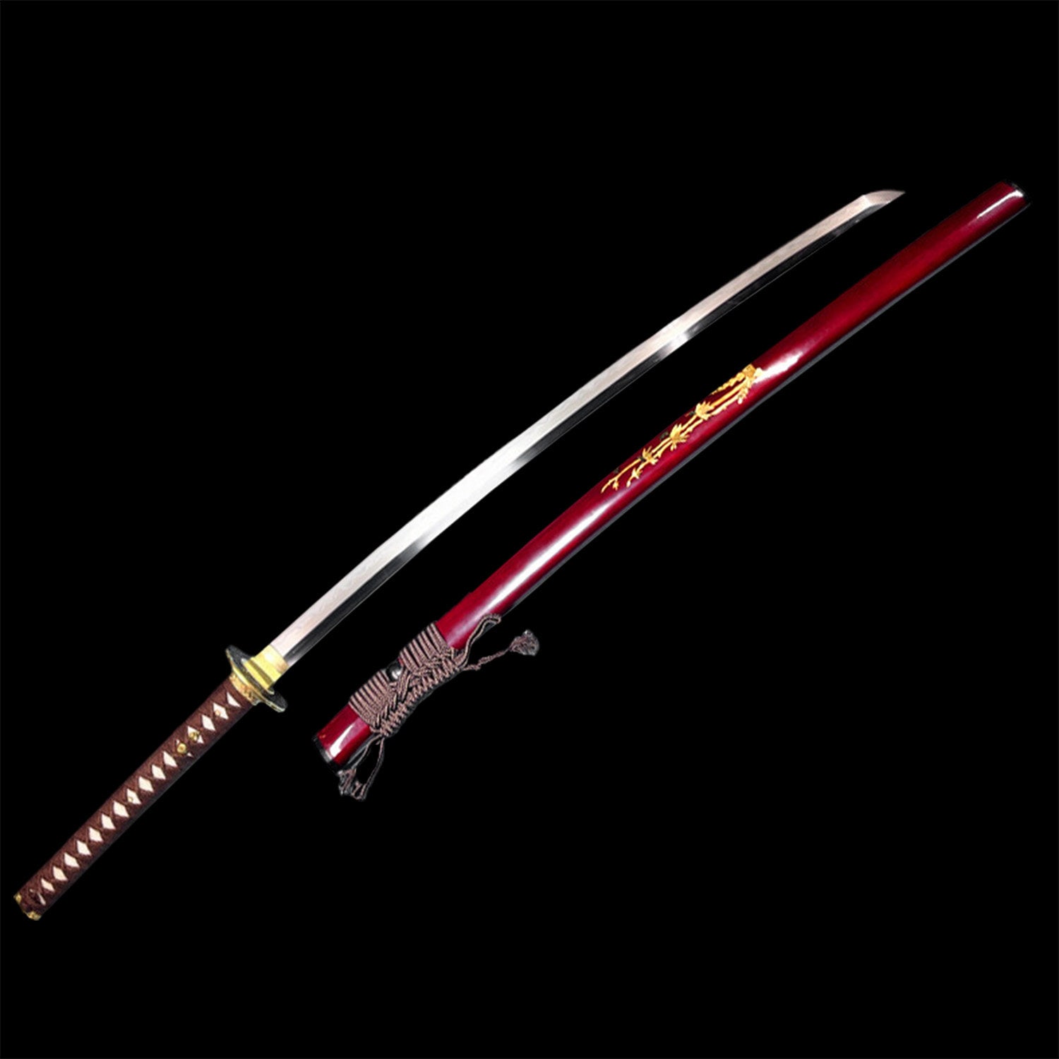 Tamahagane Steel Katana W/ Manji Decorated Tsuba - Etsy