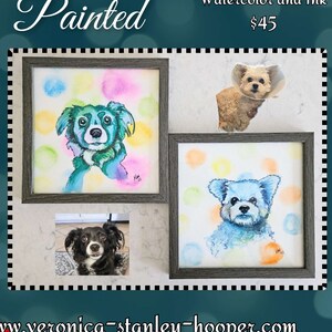 Pet Portrait-Hand Painted- 8&quot;x8&quot; Wax Sealed Watercolor Painting on High Quality Textured Paper
