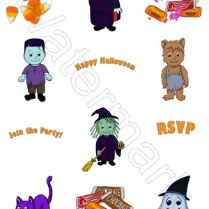 Digitaler Download- Halloween Bundle 2- 12 JPG Bilder/weißer Hintergrund, 12 PNG Bilder/transparenter Hintergrund