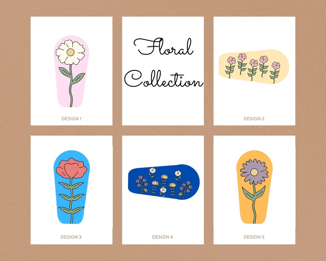 Floral Tattoo Collection Set of 5 Tattoo Etsy