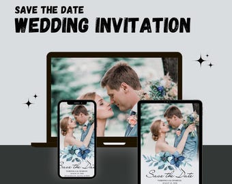 Eucalyptus Wedding Invitation Set: Green & Gold Electronic Invite (Digital Download)