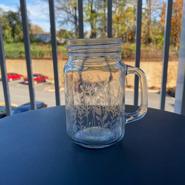 Etched Mason Jar Etsy