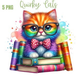 Quirky Cat Clipart, Whimsical Cats Clip art, Kawaii Cat, Quirky Cat Digital, Cute Cat Portraits, Commercial Use, Planner Clipart, Funny Cats