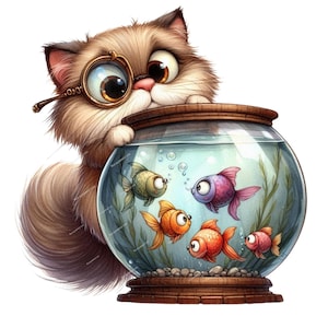 Clipart chat excentrique drôle PNG chaton mignon sublimation clipart animaux mignons graphiques fantaisistes chats allongés illustrations drôles Amoureux des chats