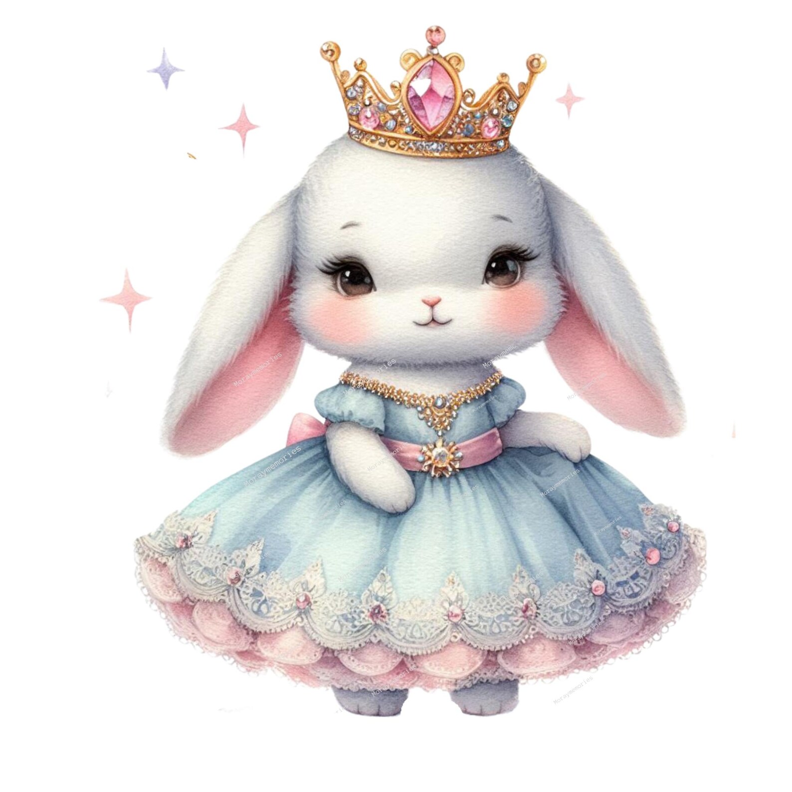 Cute Princess Bunny Clipart, High Quality Pngs, Rabbit Png, Floral ...