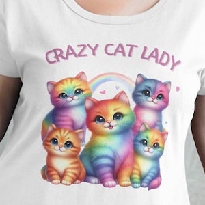 Crazy Cat Lady Png, Sublimation Design, Funny Cats Png, Kitten Png, Cat Lover Png, Cute Cat Png, T-Shirt Design, Digital Download Png