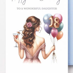 18e verjaardagskaart, digitale download, afdrukbare verjaardagskaart, dochter 18e verjaardagskaart, 18e verjaardag meisje, Instant Download