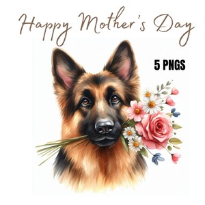 Fijne Moederdag - Duitse herder sublimatieontwerp, png, Moederdagkaartontwerp, schattige hond, instant digitale download