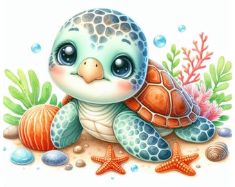 Adorable Baby Turtle PNG Bundle for Sublimation & Clipart Lovers,sea turtle png,turtle clipart,baby turtle clipart,baby sea turtle png,baby
