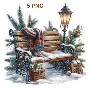 Clipart Noël rustique, Noël douillet, Noël bohème, PNG de haute qualité, livre de souvenirs, journaux indésirables, albums de coupures, agendas numériques, sublimation