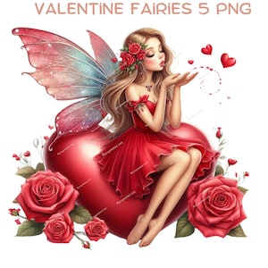 Valentine Fairy Clipart bundle, Fairy png, Fairy Illustration png,Mixed Media,Digital Paper Craft,Sublimation,Commercial Use