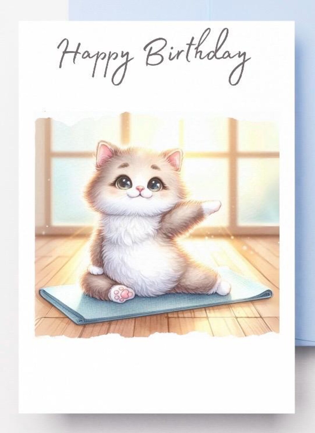 Funny Cat Birthday Card Printable – Instant Download Digital Greeting ...