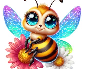 PNG Sweet Bees Clipart Bundle, Cute Bees Clipart bundle, Cute Bees png, Bees Clipart Bundle, Honey bee clipart bundle, Honey bee clipart