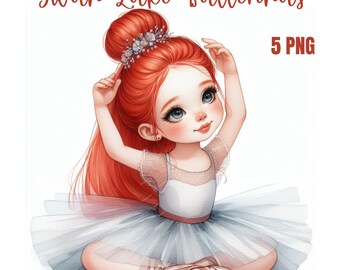 Watercolor Ballerina Clipart, Little Ballerina, Swan Lake Clipart, Pink Ballerina PNG, Ballet Clipart Dusty Pink, Commercial License