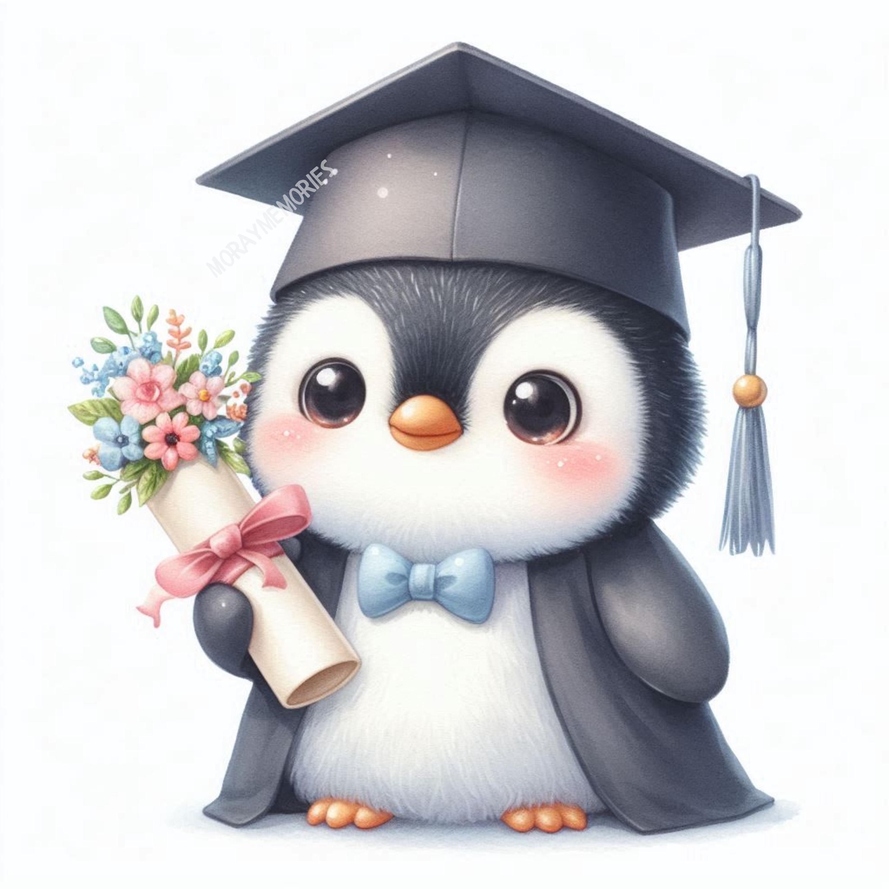 Graduation Animals Clipart Bundle PNG JPG, 10 Watercolor Graduation ...