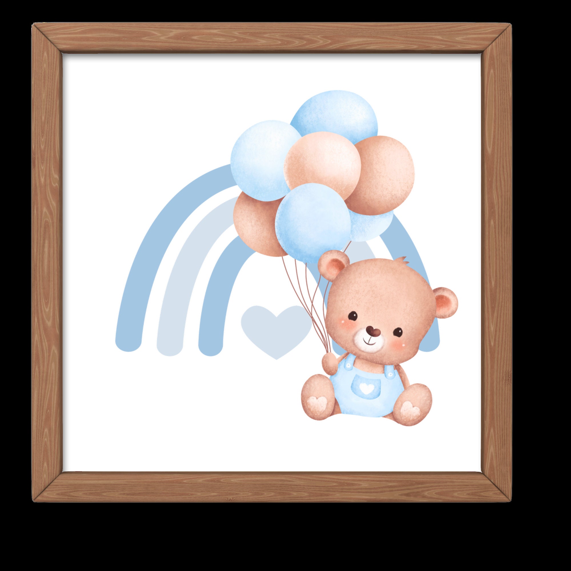 Teddy Bear With Blue Balloons PNG – Baby Shower & Birthday Bear Clipart ...