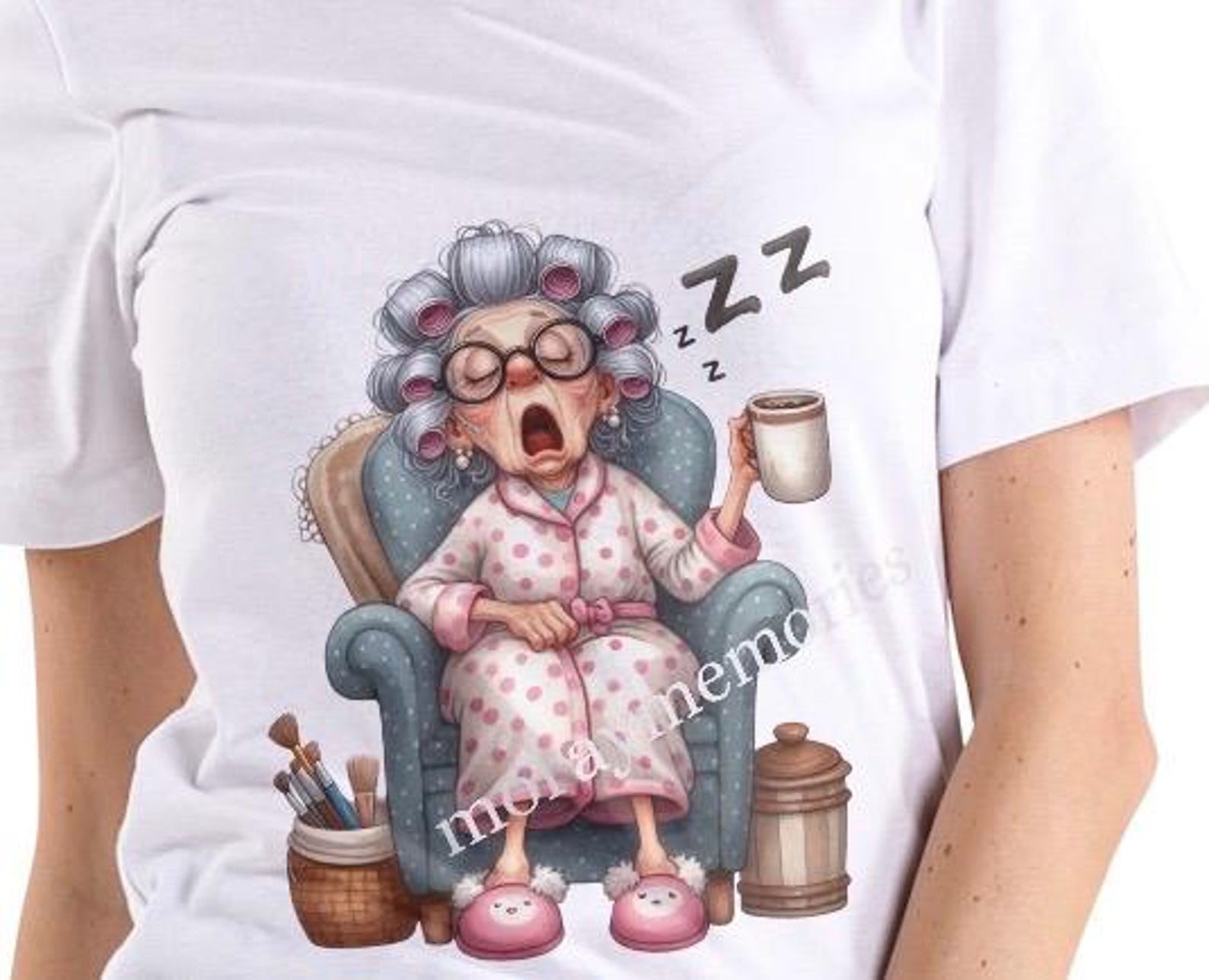 Funny Coffee Granny Clipart Bundle (5 PNG) Sarcastic Old Lady PNG ...