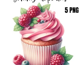 Paquete de imágenes prediseñadas de cupcakes, imágenes prediseñadas de repostería, imágenes prediseñadas de postres, imágenes prediseñadas de comida, imágenes prediseñadas de dulces, imágenes prediseñadas de cumpleaños, imágenes prediseñadas kawaii, descarga digital