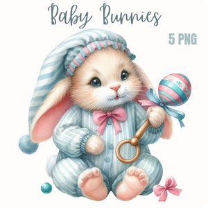 Baby konijn clipartbundel png, digitale download, illustraties, konijn clipart, afbeelding grappig konijntje, schattig konijntje